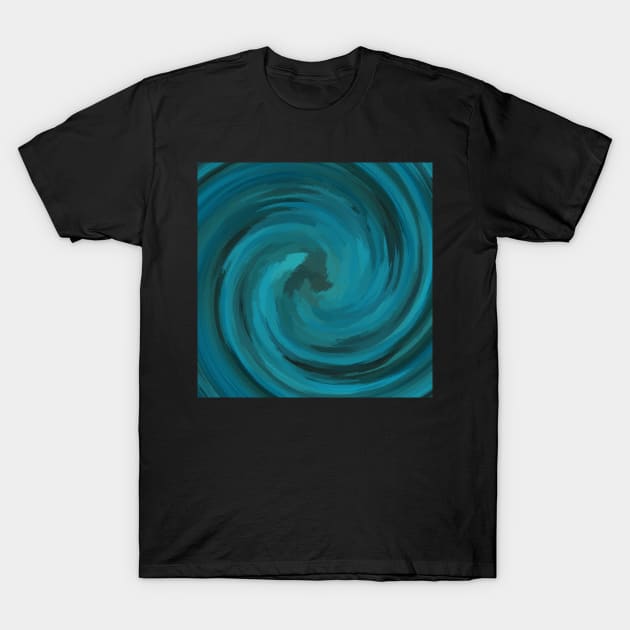 Blue and Green Painting Swirl T-Shirt by Peaceful Space AS